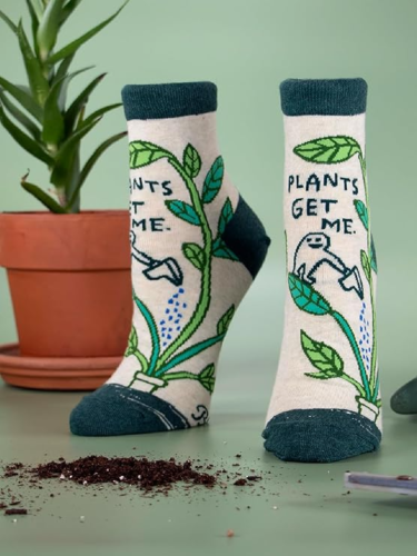 Socks that say plants get me